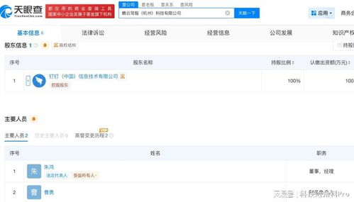 钉钉全资成立杭州腾云驾智科技公司，业务聚焦信息系统集成与智能化服务